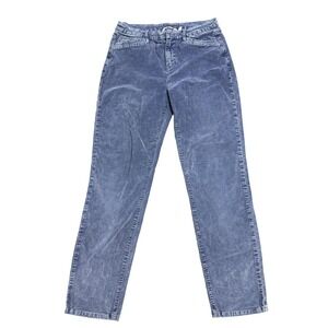 Soft Surroundings Pants Womens 18 Blue Corduroy Straight Leg Stretch Casual
